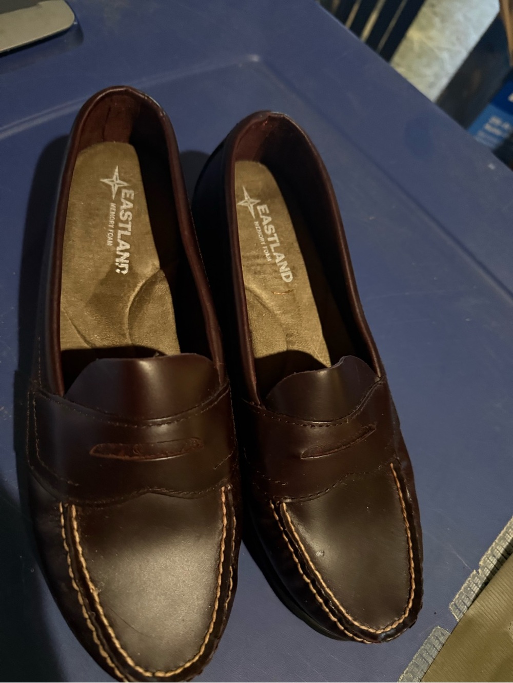 Eastland Dark Brown Leather Slip-On Penny Loafers